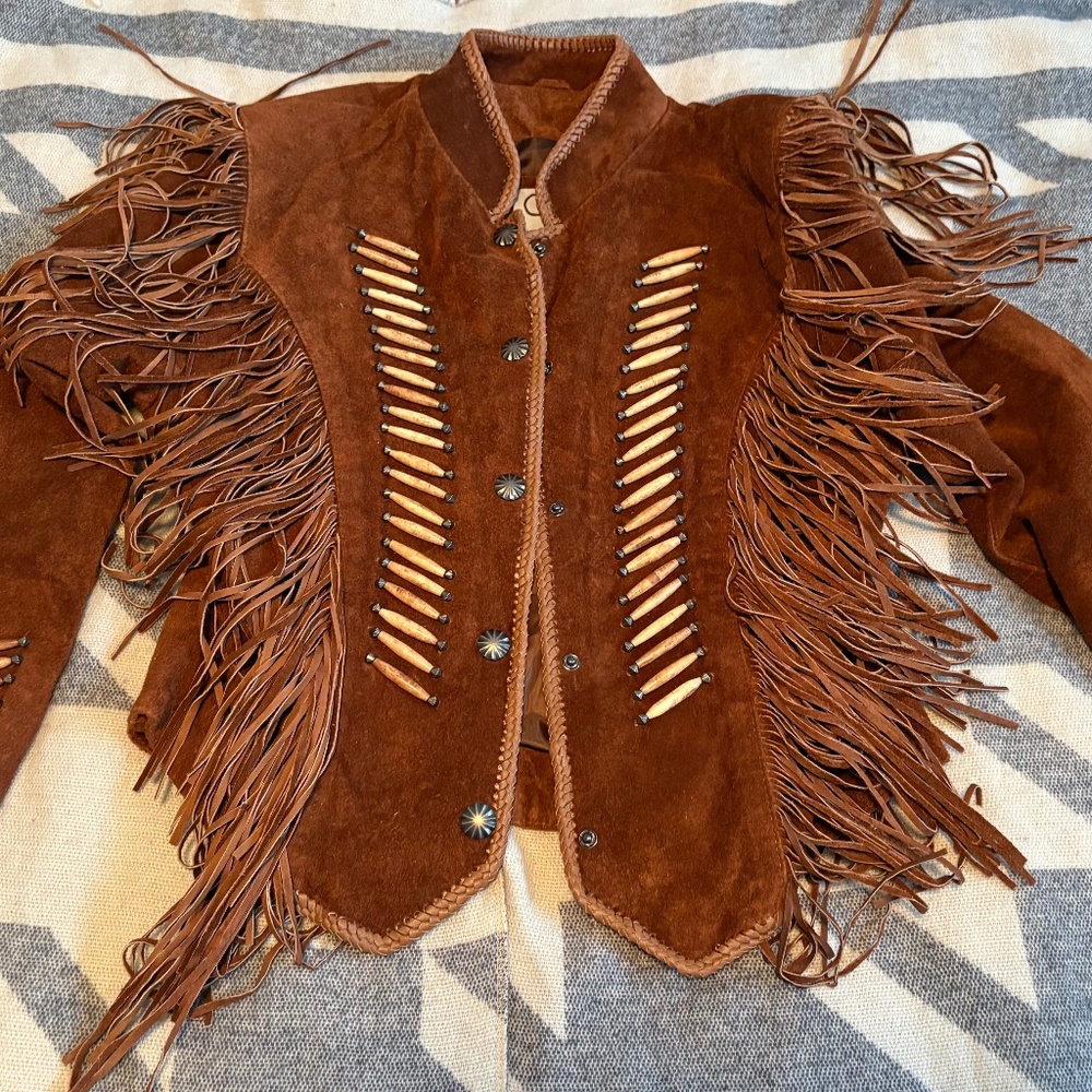 Western suede fringe jacket